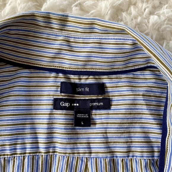 Gap Premium Slim Fit Long Sleeve Button Up Dress Shirt Collared Size Large - Picture 3 of 9
